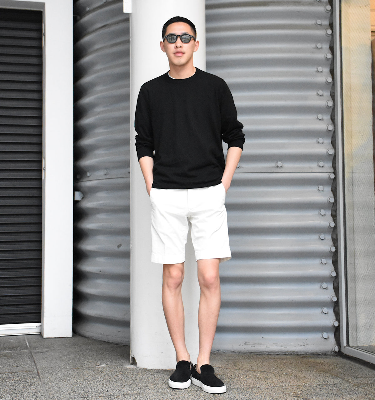 インコテックス / ストレッチ コットンライトギャバ ノープリーツ ショートパンツ/INCOTEX SLACKS/SLIM FIT/11S215 9664A