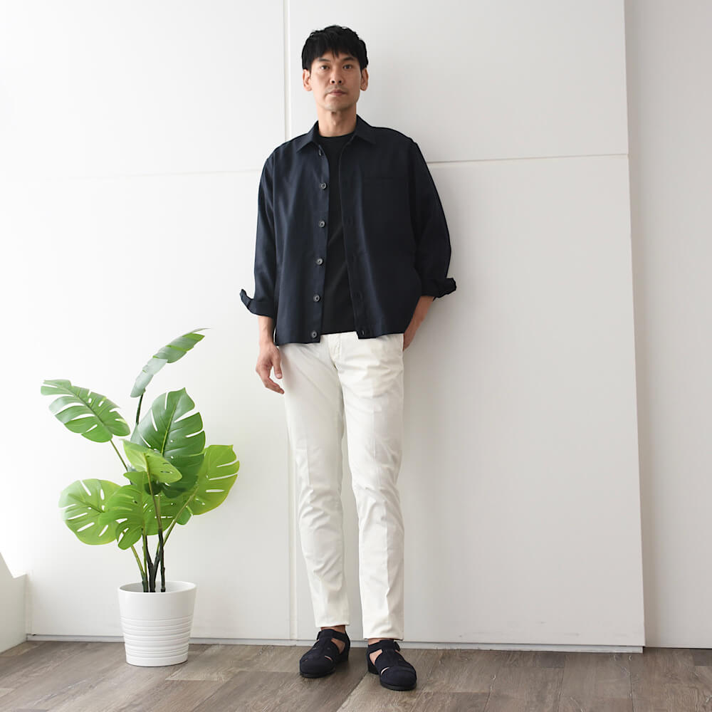 インコテックス / ストレッチ コットンライトギャバ ノープリーツ パンツ/INCOTEX SLACKS/SLIM FIT/18S100 9664A