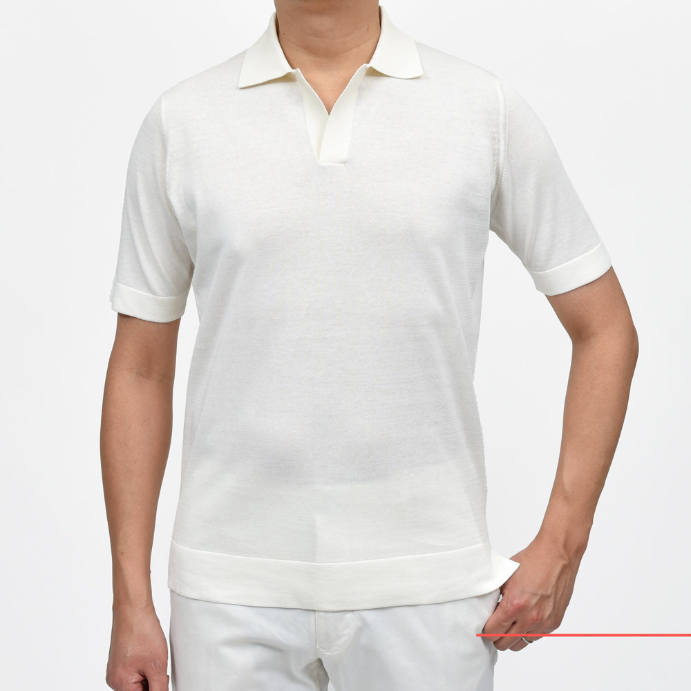 FILIPPO DE LAURENTIIS(フィリッポ デ ローレンティス) クレープコットンS/Sスキッパーポロニット PL0MCSK19