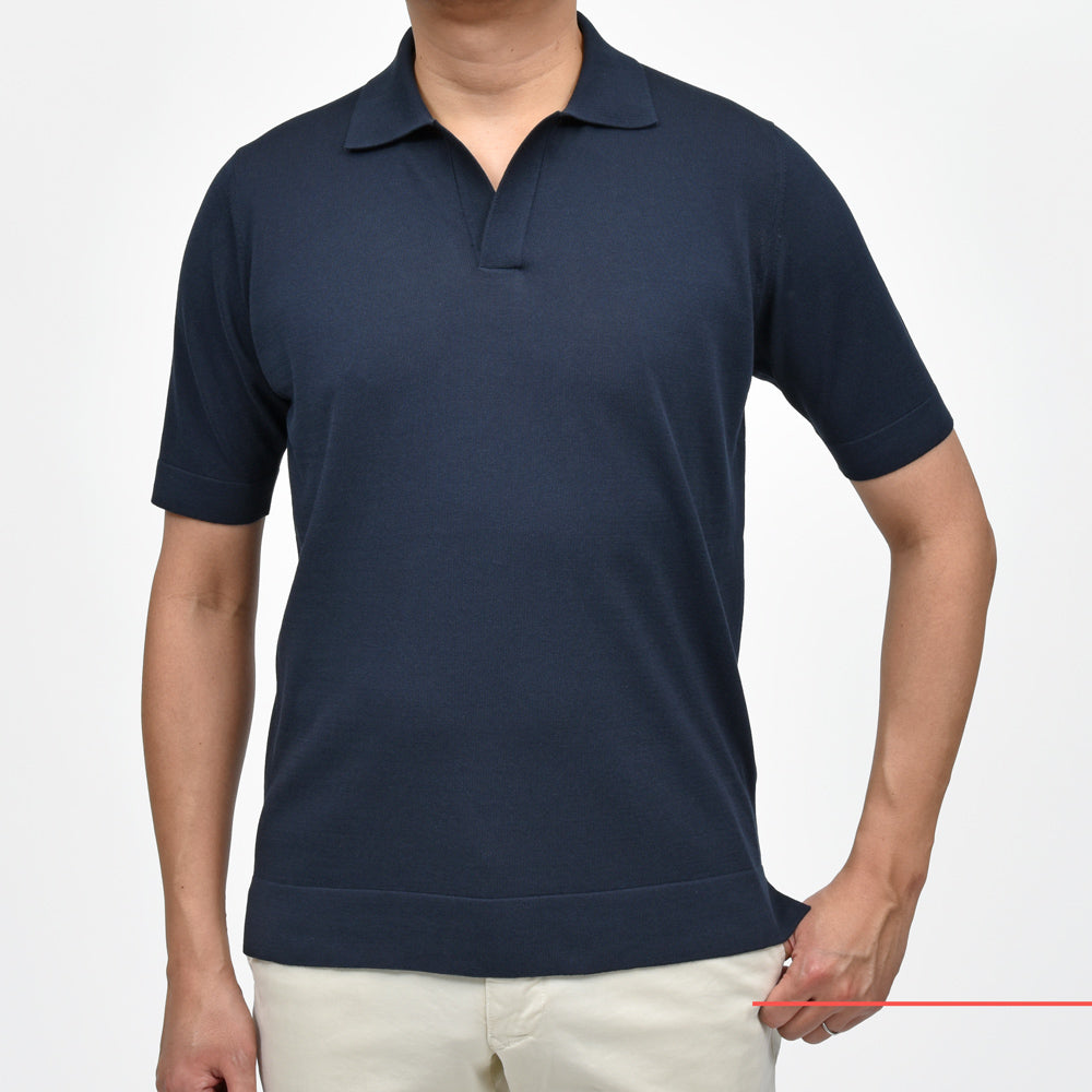 FILIPPO DE LAURENTIIS(フィリッポ デ ローレンティス) クレープコットンS/Sスキッパーポロニット PL0MCSK19