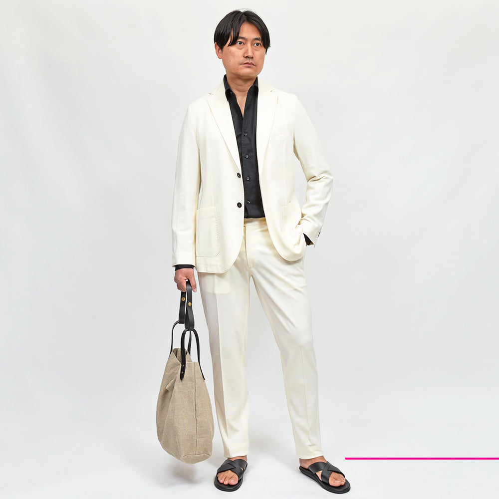 CIRCOLO 1901 チルコロ1901 コットン ストレッチ プレミアムピケ 鹿の子ジャージー セットアップ対応 ノープリーツ パンツ