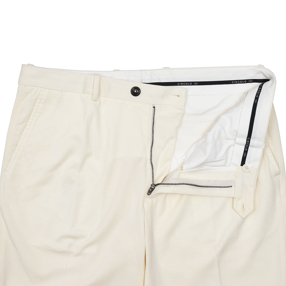 CIRCOLO 1901 チルコロ1901 コットン ストレッチ プレミアムピケ 鹿の子ジャージー セットアップ対応 ノープリーツ パンツ