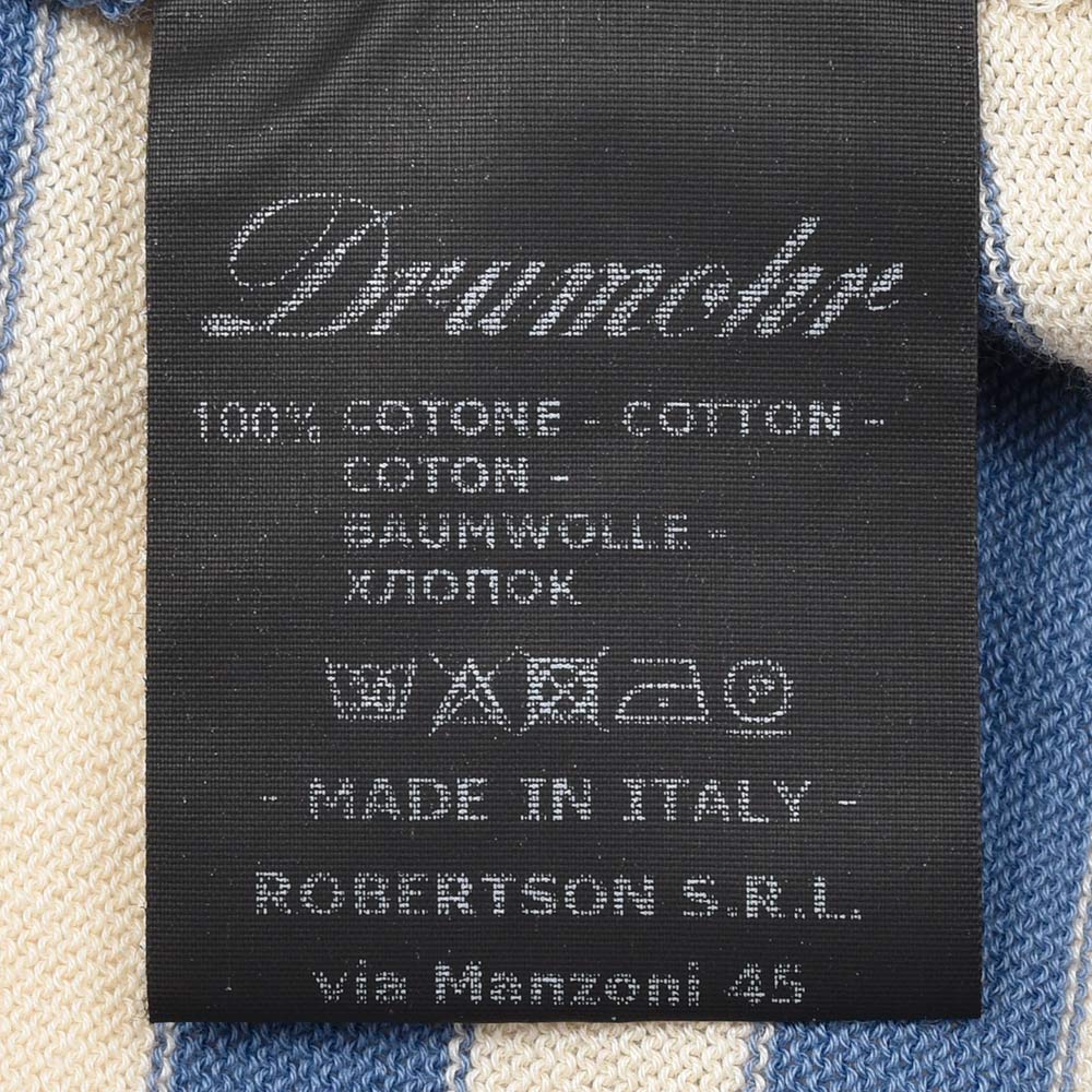 Drumohr ドルモア コットン 30ゲージ ボーダー クルーネックニット