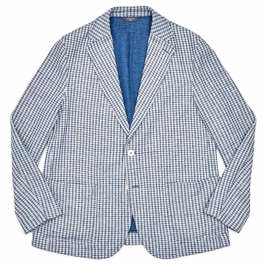 CIRCOLO 1901 チルコロ1901 S.JACKET コットン リネン ストレッチ ギンガムチェック シングル2Bシャツジャケット