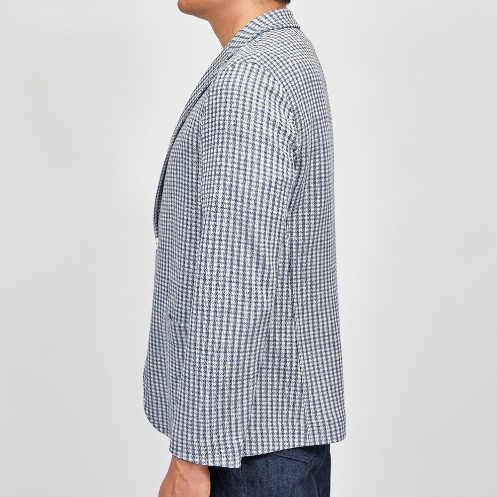 CIRCOLO 1901 チルコロ1901 S.JACKET コットン リネン ストレッチ ギンガムチェック シングル2Bシャツジャケット