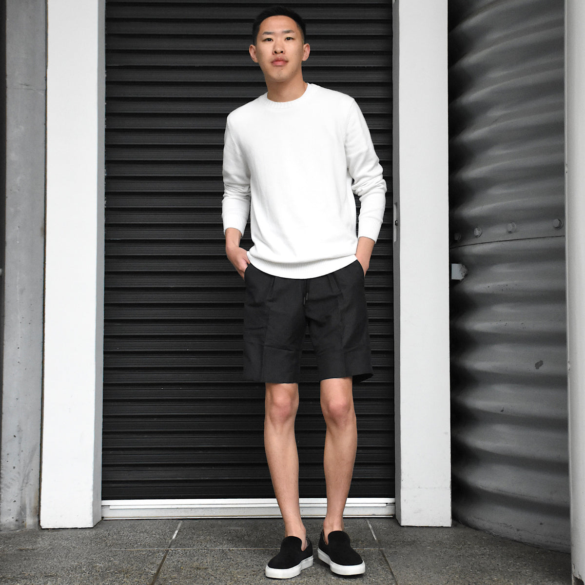 ベルウィッチ / リネン&コットン 1プリーツ リラックスショートパンツ/SAKE 1P GYM SHORT/ZG1802