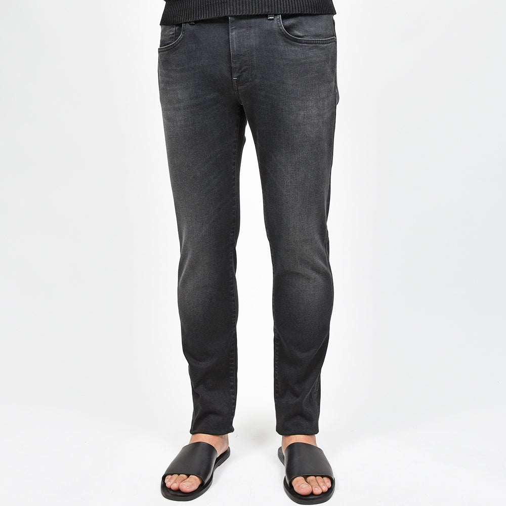PT TORINO DENIM ピーティートリノデニム コットンレーヨンポリエステル ストレッチ ウォッシュド ブラックデニムパンツ SWING/SUPERSLIM FIT/OA3110