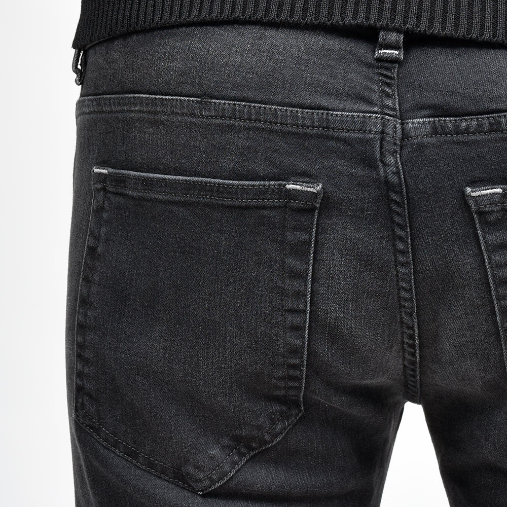 PT TORINO DENIM ピーティートリノデニム コットンレーヨンポリエステル ストレッチ ウォッシュド ブラックデニムパンツ SWING/SUPERSLIM FIT/OA3110