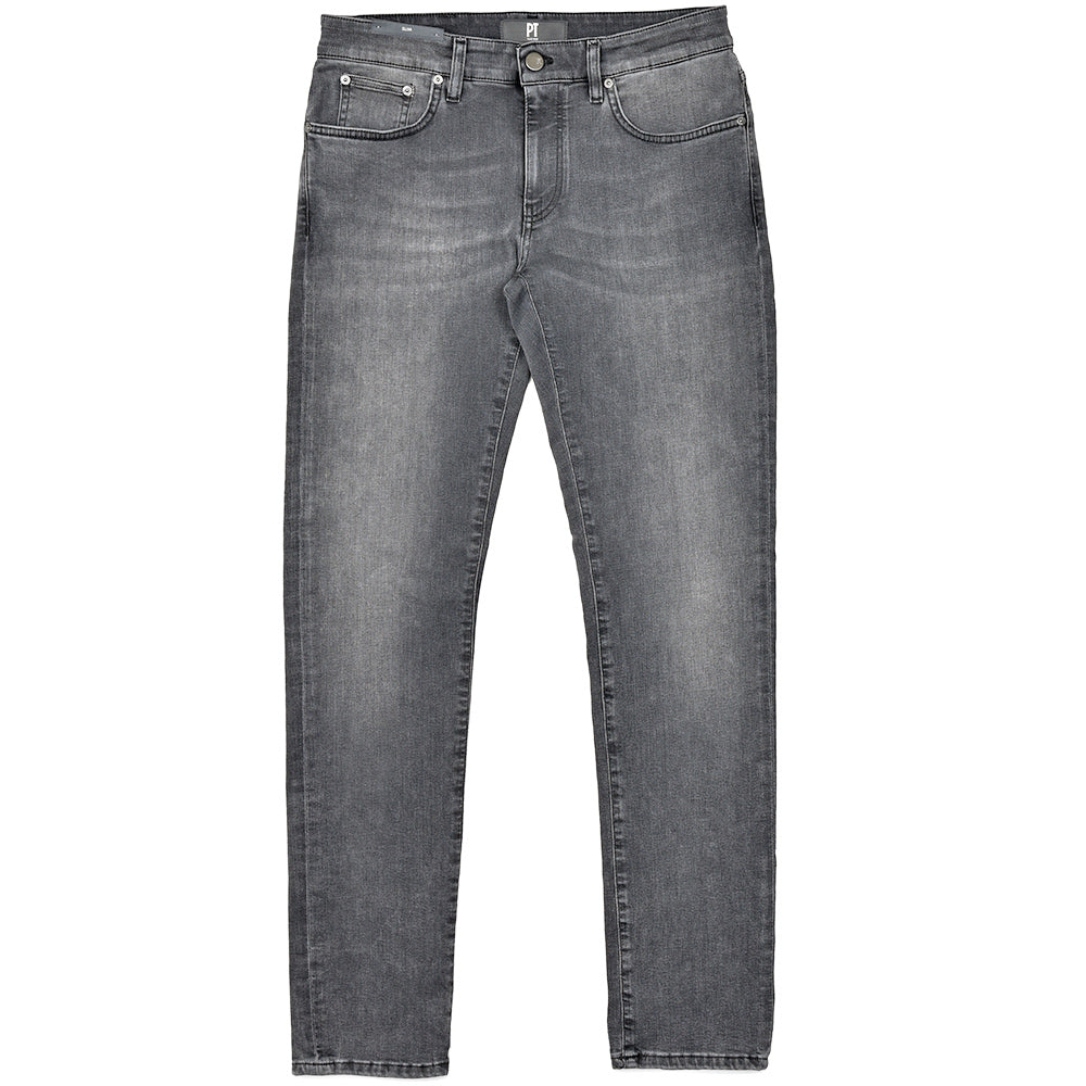 PT TORINO DENIM ピーティートリノデニム コットンレーヨンポリエステル ストレッチ ウォッシュド ブラックデニムパンツ SWING/SUPERSLIM FIT/OA3130