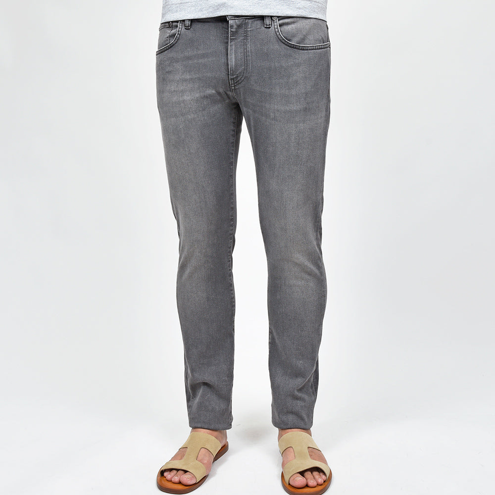 PT TORINO DENIM ピーティートリノデニム コットンレーヨンポリエステル ストレッチ ウォッシュド ブラックデニムパンツ SWING/SUPERSLIM FIT/OA3130