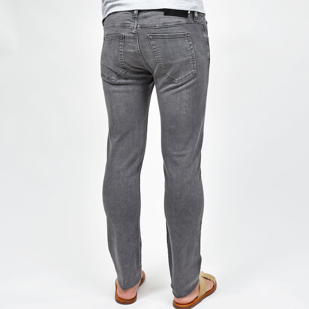 PT TORINO DENIM ピーティートリノデニム コットンレーヨンポリエステル ストレッチ ウォッシュド ブラックデニムパンツ SWING/SUPERSLIM FIT/OA3130