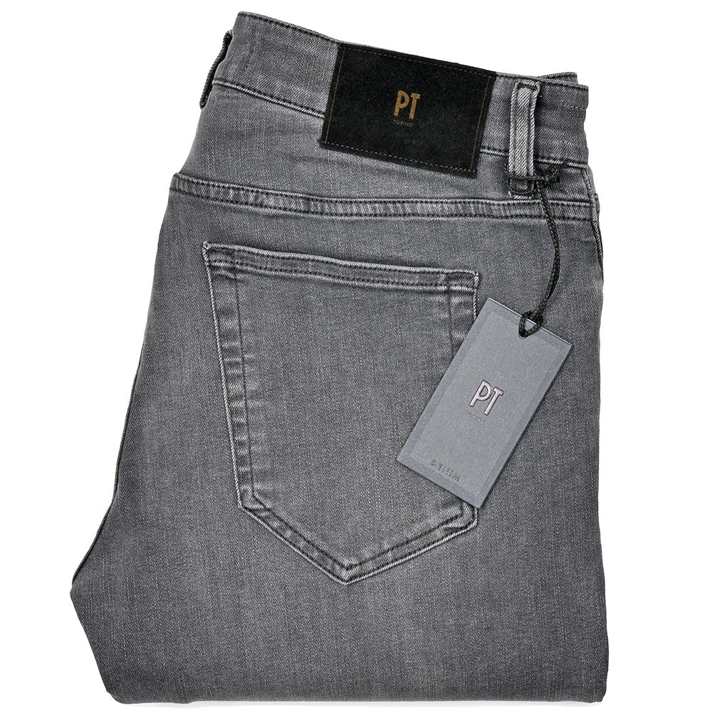 PT TORINO DENIM ピーティートリノデニム コットンレーヨンポリエステル ストレッチ ウォッシュド ブラックデニムパンツ SWING/SUPERSLIM FIT/OA3130