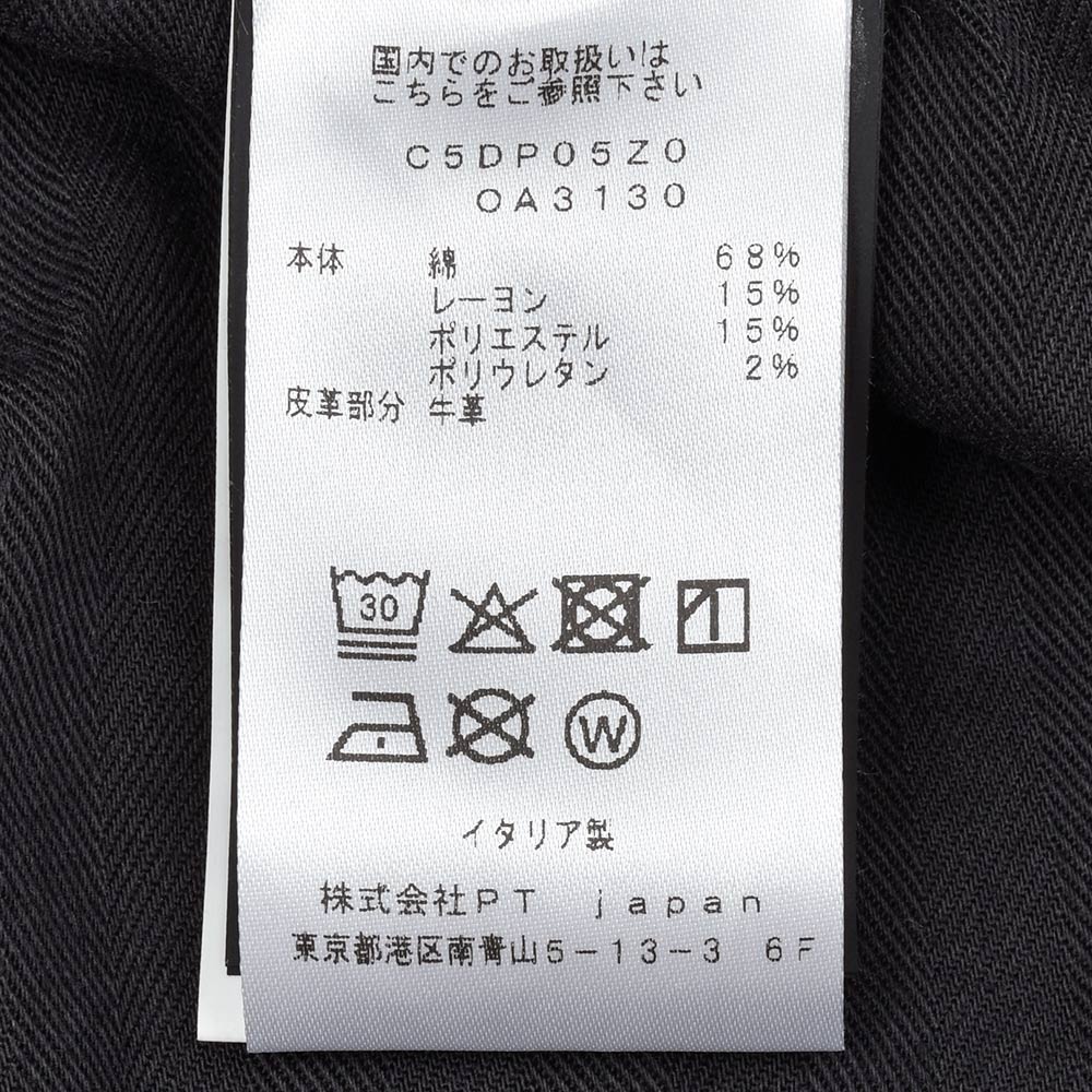 PT TORINO DENIM ピーティートリノデニム コットンレーヨンポリエステル ストレッチ ウォッシュド ブラックデニムパンツ SWING/SUPERSLIM FIT/OA3130
