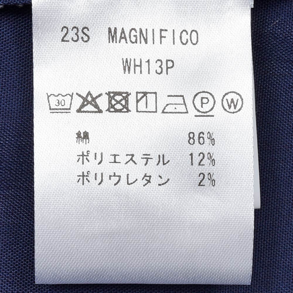 giab's ARCHIVIO ジャブスアルキヴィオ MAGNIFICO コットン ポリエステル ストレッチ ストライプ ドローコード 1プリーツ ショートパンツ WH13