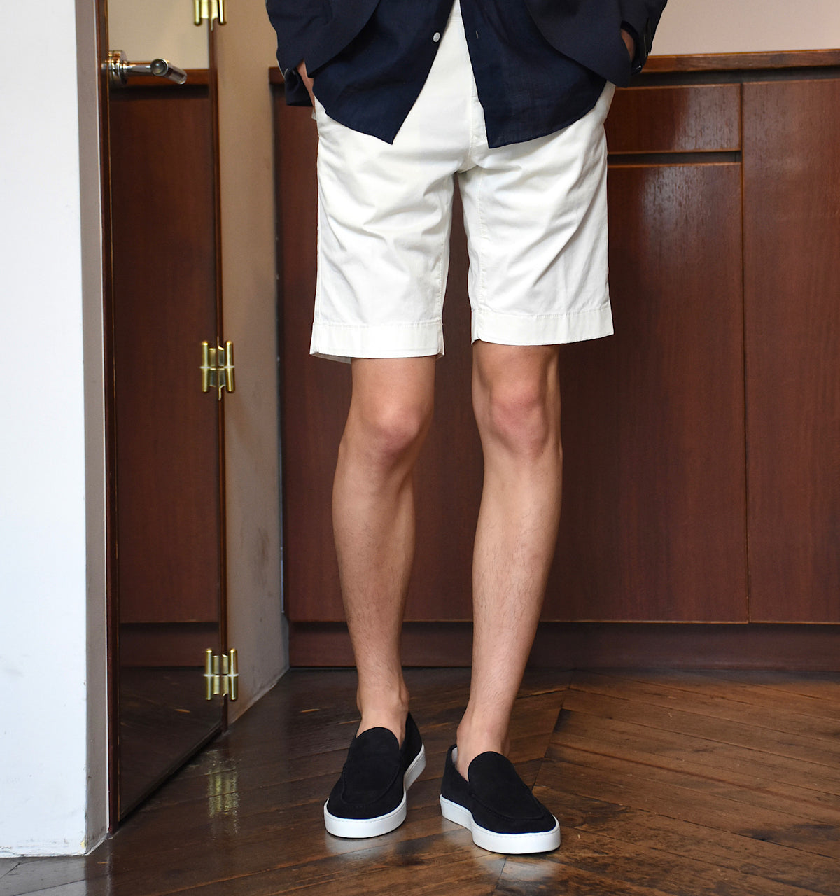 インコテックス / ストレッチ コットンライトギャバ ノープリーツ ショートパンツ/INCOTEX SLACKS/SLIM FIT/11S215 9664A