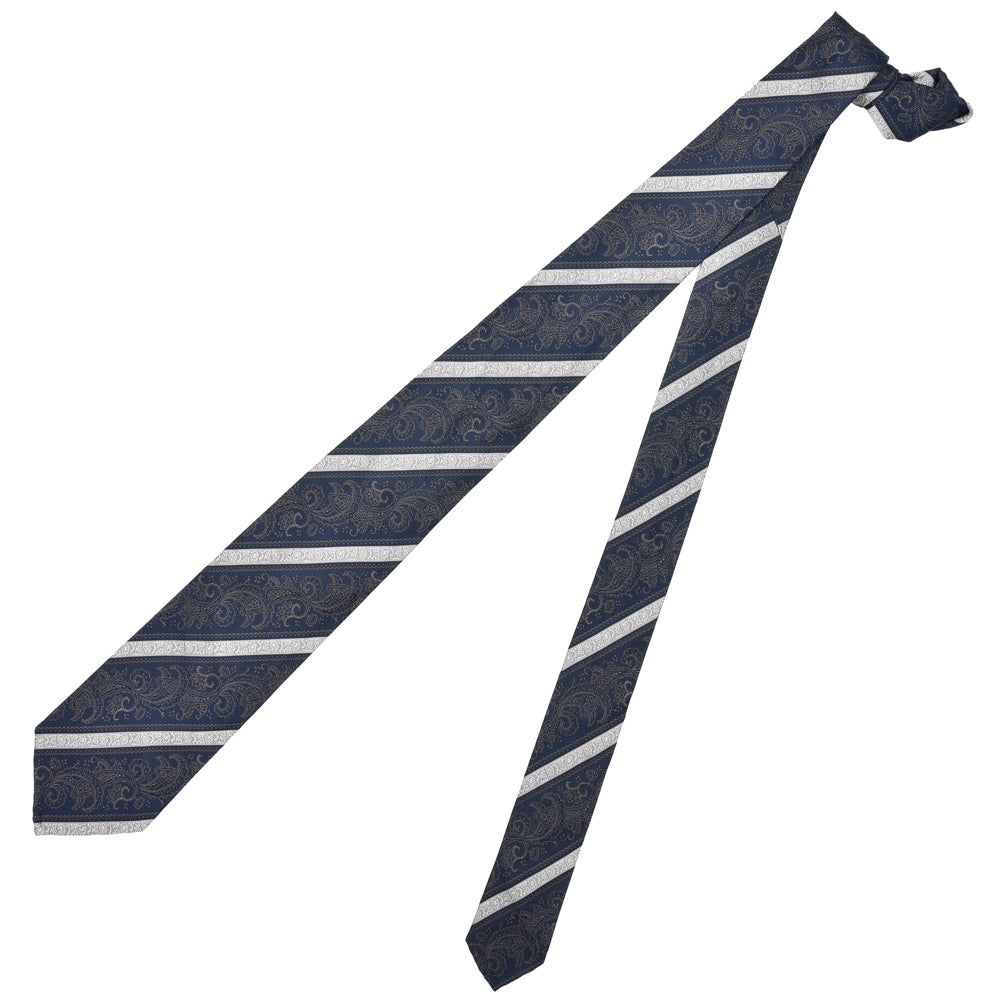 TIE YOUR TIE(タイ ユア タイ) シルクボタニカルパターンストライプタイ / セッテピエゲ 18255216179