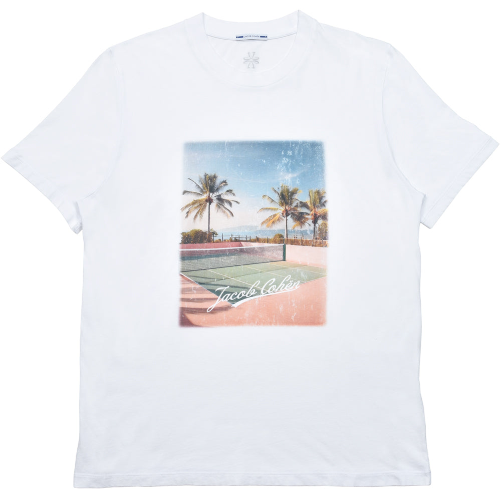 JACOB COHEN(ヤコブコーエン) Sports Collection コットンS/Sクルーネックプリントカットソー 226-34413