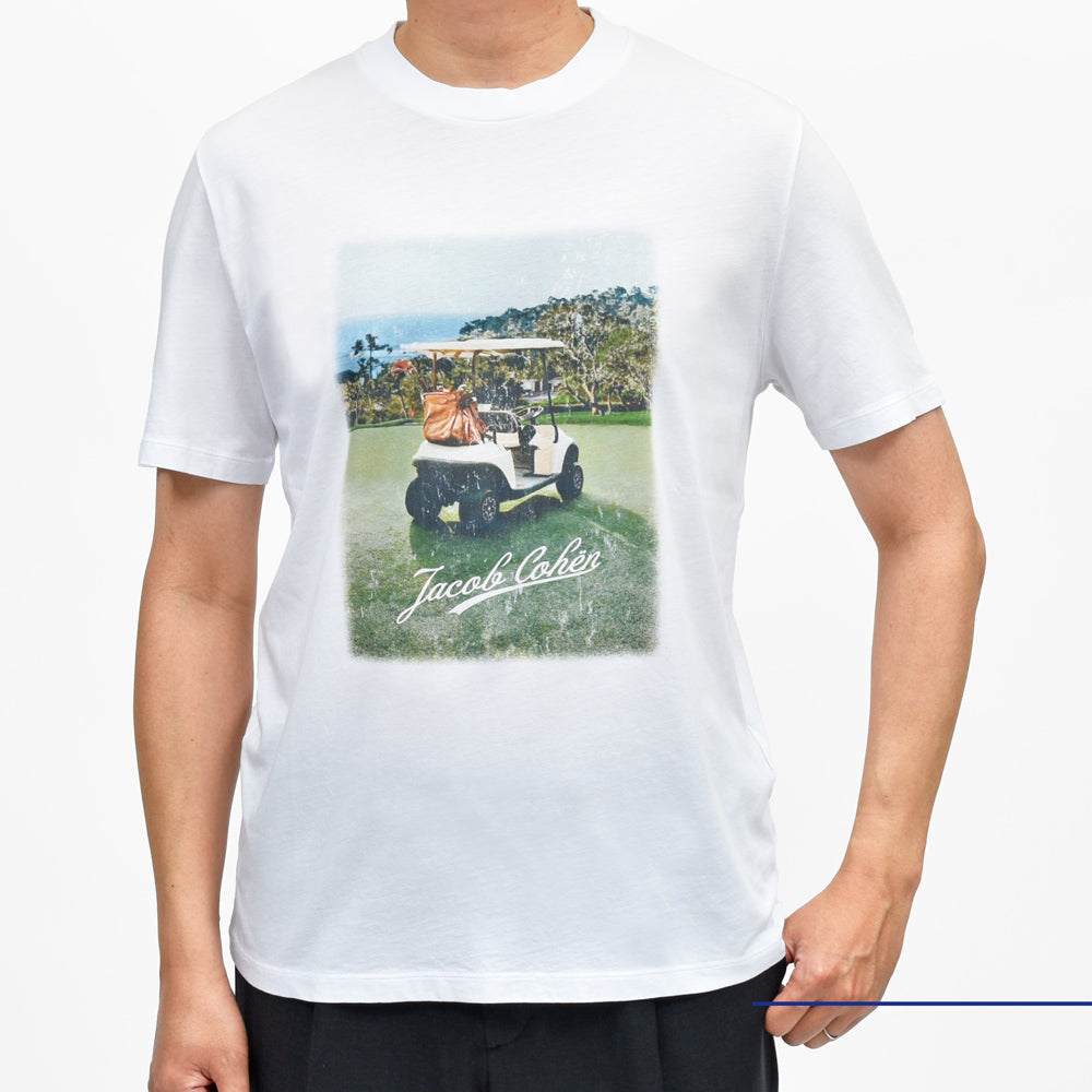 JACOB COHEN(ヤコブコーエン) Sports Collection コットンS/Sクルーネックプリントカットソー 226-34409