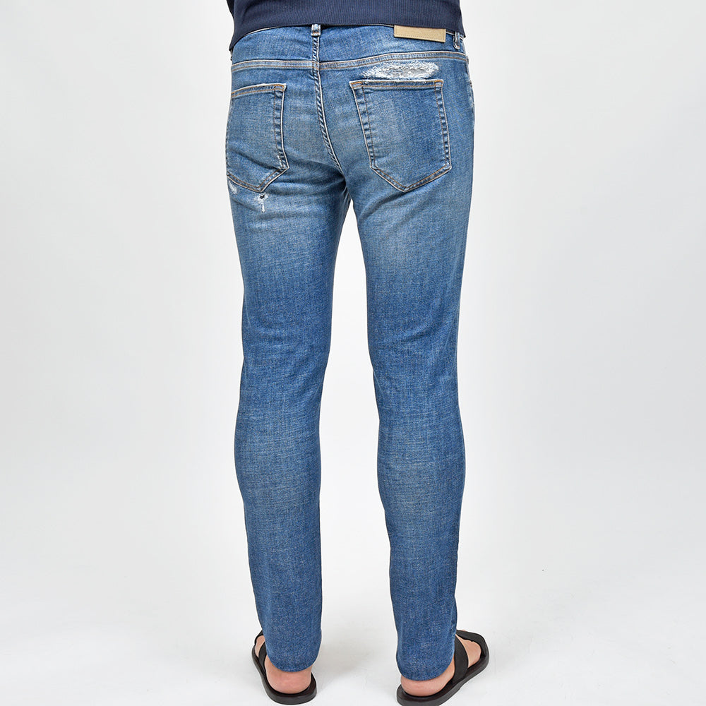 PT TORINO DENIM ピーティートリノデニム コットン ストレッチ ウォッシュド ダメージ&リペア デニムパンツ ROCK/SKINNY FIT/OA4720