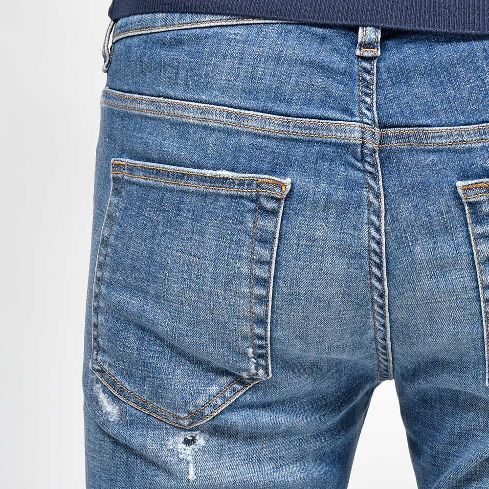 PT TORINO DENIM ピーティートリノデニム コットン ストレッチ ウォッシュド ダメージ&リペア デニムパンツ ROCK/SKINNY FIT/OA4720