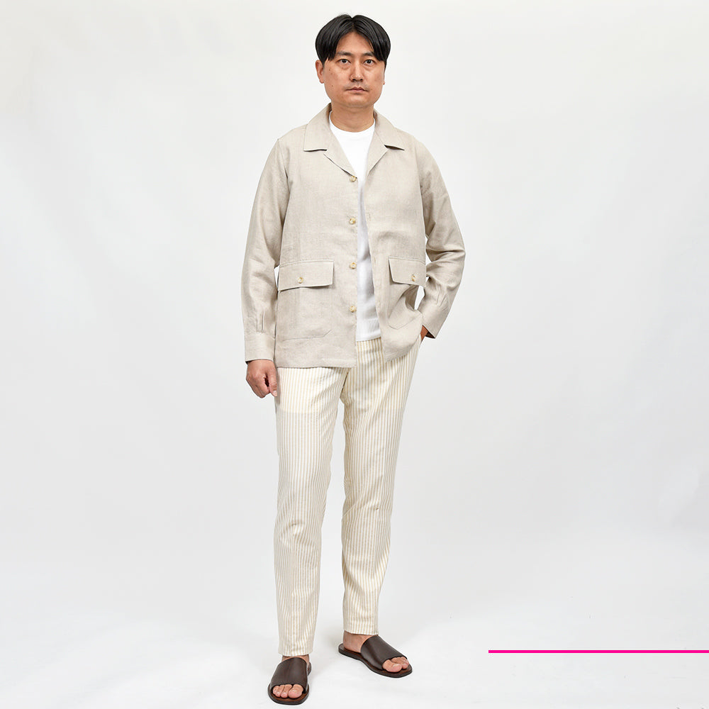 PT TORINO ピーティー トリノ コットン ナイロン ストライプ ノープリーツ インドローコード シャーリングパンツ SLIM FIT/SD68
