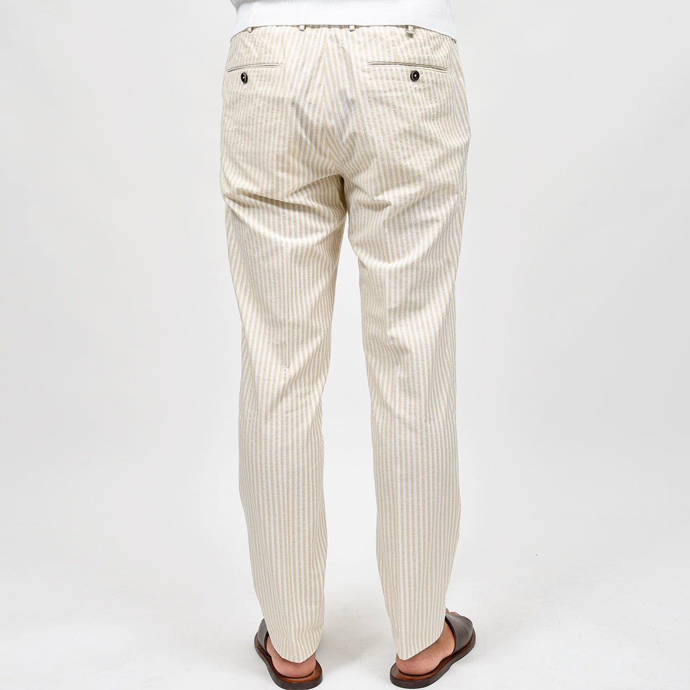 PT TORINO ピーティー トリノ コットン ナイロン ストライプ ノープリーツ インドローコード シャーリングパンツ SLIM FIT/SD68