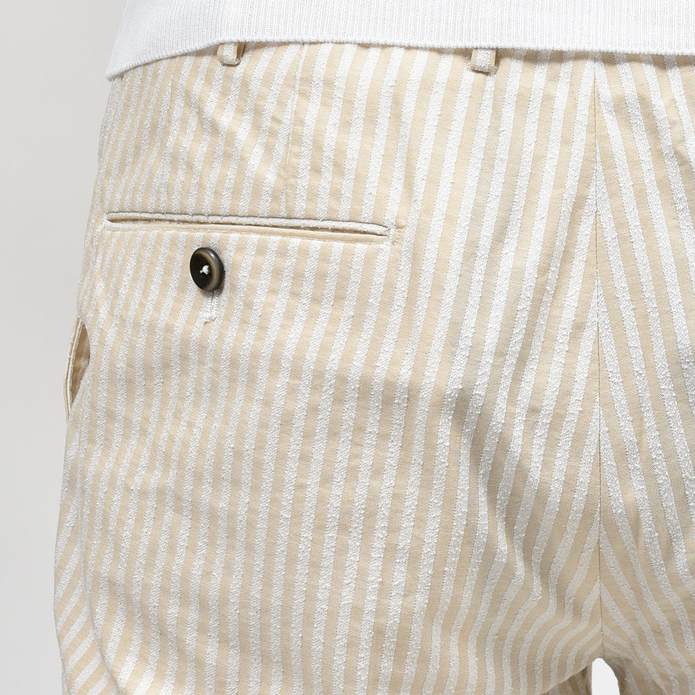 PT TORINO ピーティー トリノ コットン ナイロン ストライプ ノープリーツ インドローコード シャーリングパンツ SLIM FIT/SD68