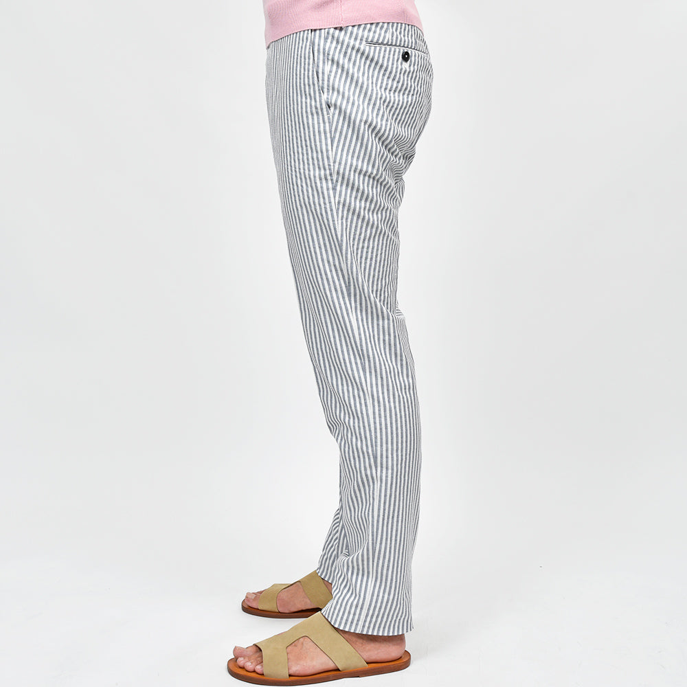 PT TORINO ピーティー トリノ コットン ナイロン ストライプ ノープリーツ インドローコード シャーリングパンツ SLIM FIT/SD68