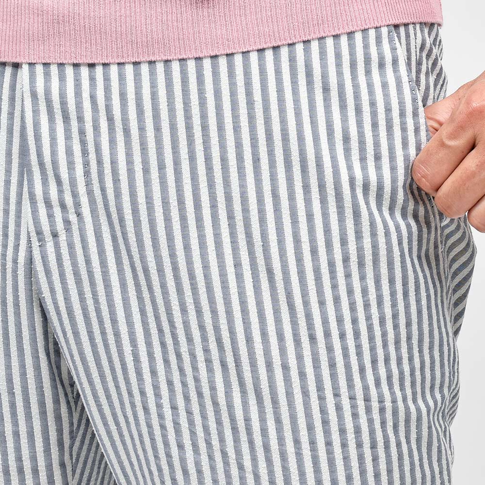 PT TORINO ピーティー トリノ コットン ナイロン ストライプ ノープリーツ インドローコード シャーリングパンツ SLIM FIT/SD68