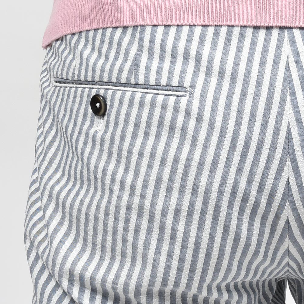 PT TORINO ピーティー トリノ コットン ナイロン ストライプ ノープリーツ インドローコード シャーリングパンツ SLIM FIT/SD68