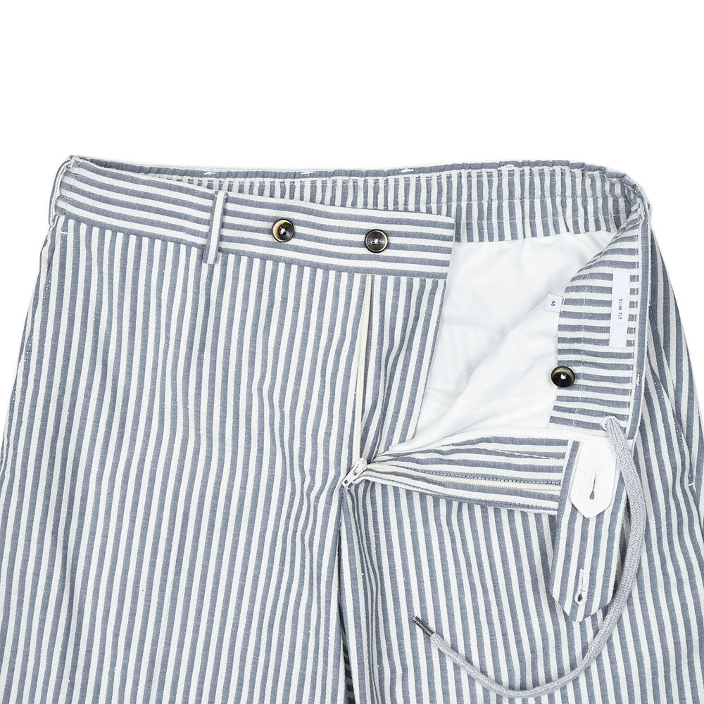 PT TORINO ピーティー トリノ コットン ナイロン ストライプ ノープリーツ インドローコード シャーリングパンツ SLIM FIT/SD68