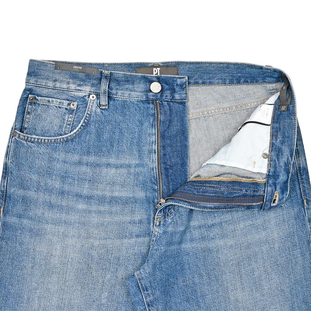 PT TORINO DENIM ピーティートリノデニム コットン ウォッシュド デニムワイドパンツ RAP/LOOSE FIT/OA5020