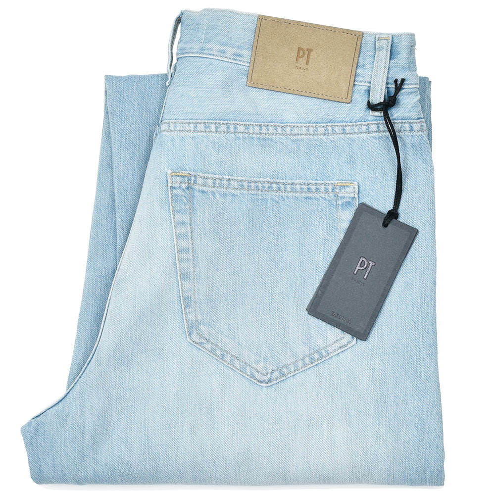 PT TORINO DENIM ピーティートリノデニム コットン ブリーチ デニムワイドパンツ RAP/LOOSE FIT/OA5050