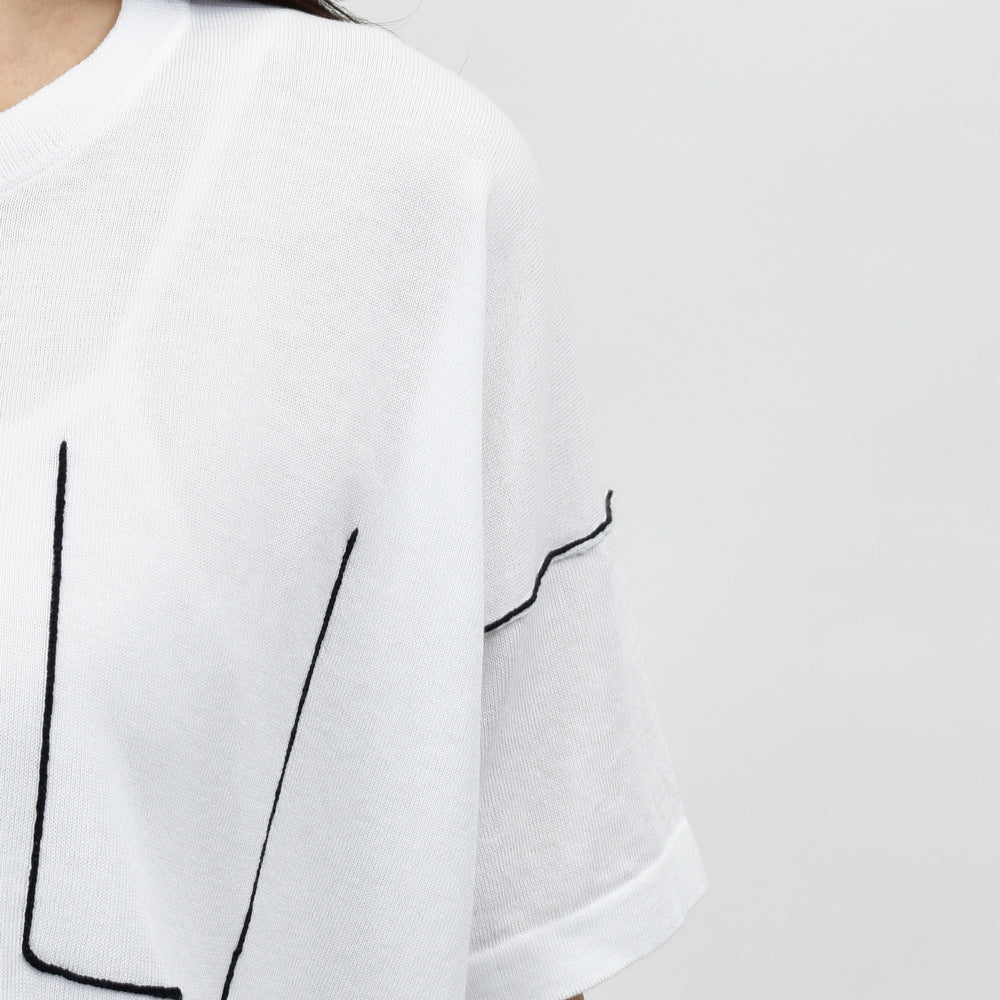roberto collina (ロベルト コリーナ) B08021 クルーネックコットンニットTシャツ
