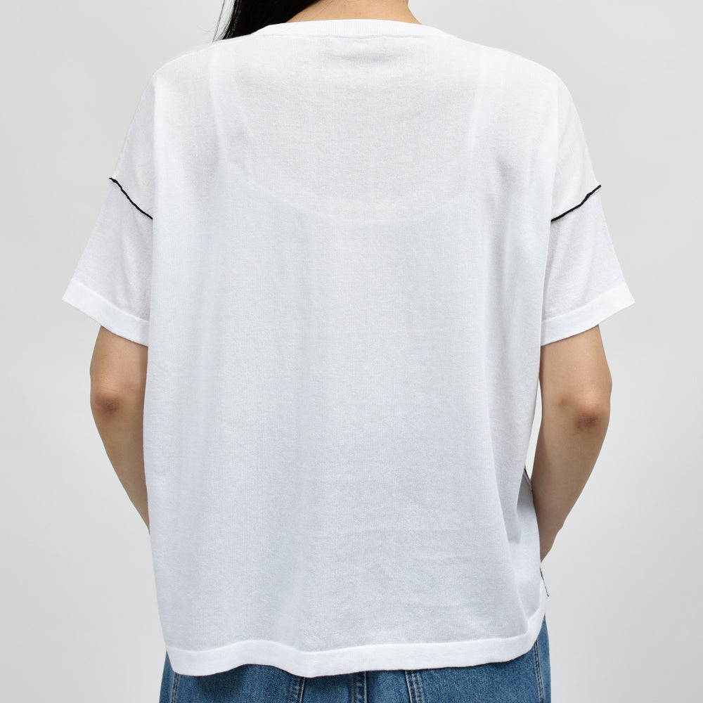 roberto collina (ロベルト コリーナ) B08021 クルーネックコットンニットTシャツ