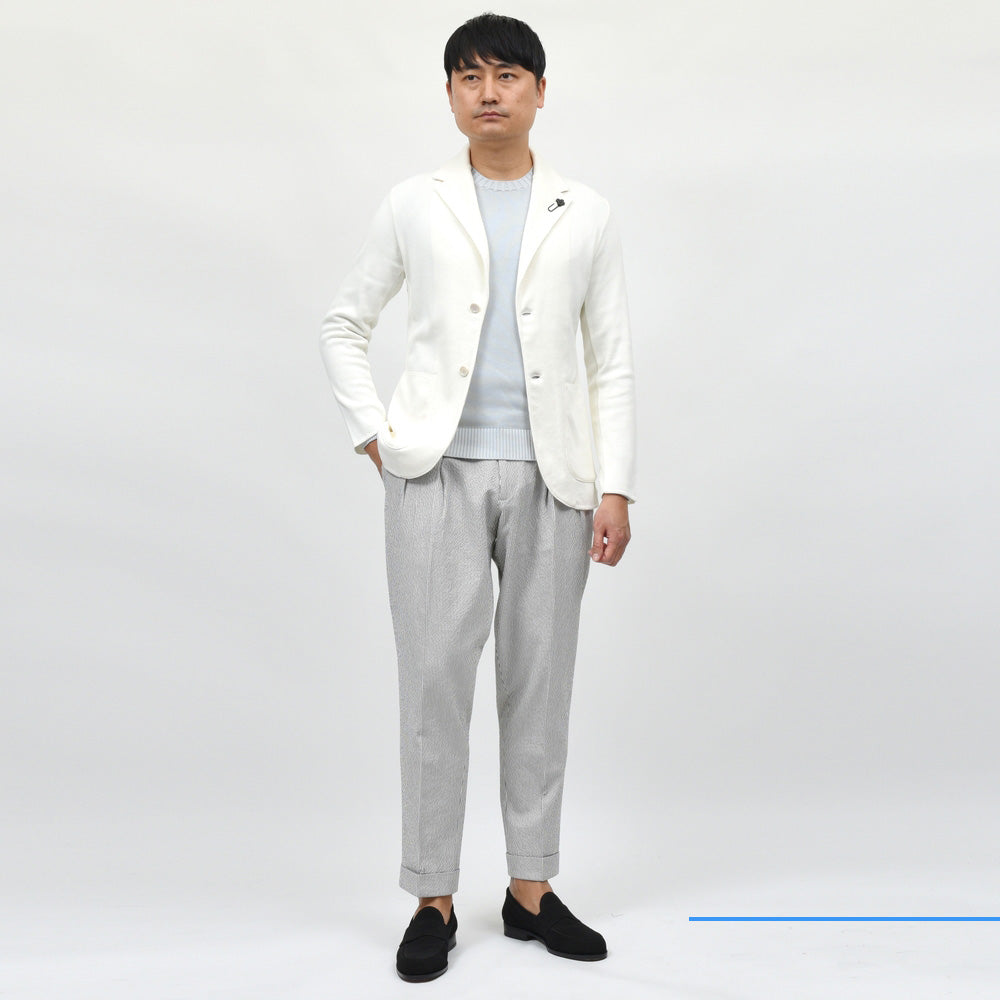 LARDINI(ラルディーニ) オーガニックコットンミラノリブニットジャケット ALJM56000 16051600109
