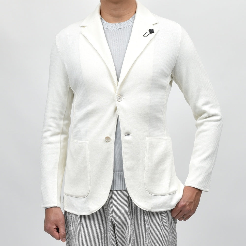 LARDINI(ラルディーニ) オーガニックコットンミラノリブニットジャケット ALJM56000 16051600109