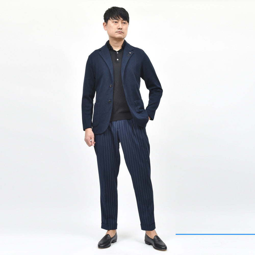LARDINI(ラルディーニ) オーガニックコットンミラノリブニットジャケット ALJM56000 16051600109