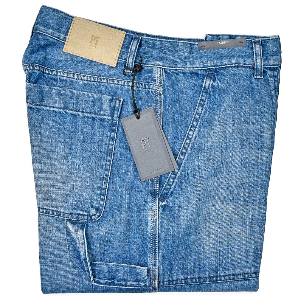 PT TORINO DENIM ピーティートリノデニム コットン ウォッシュド デニムペインターパンツ INDUSTRIAL/FATIGUE FIT/OA5010