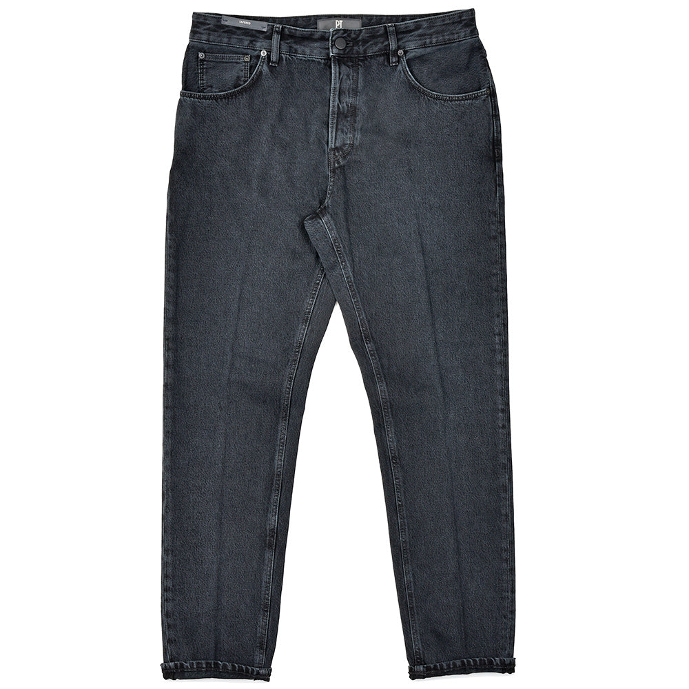 PT TORINO DENIM ピーティートリノデニム コットン ウォッシュド ブラックデニムパンツ REGGAE/TAPERED FIT/TX3810