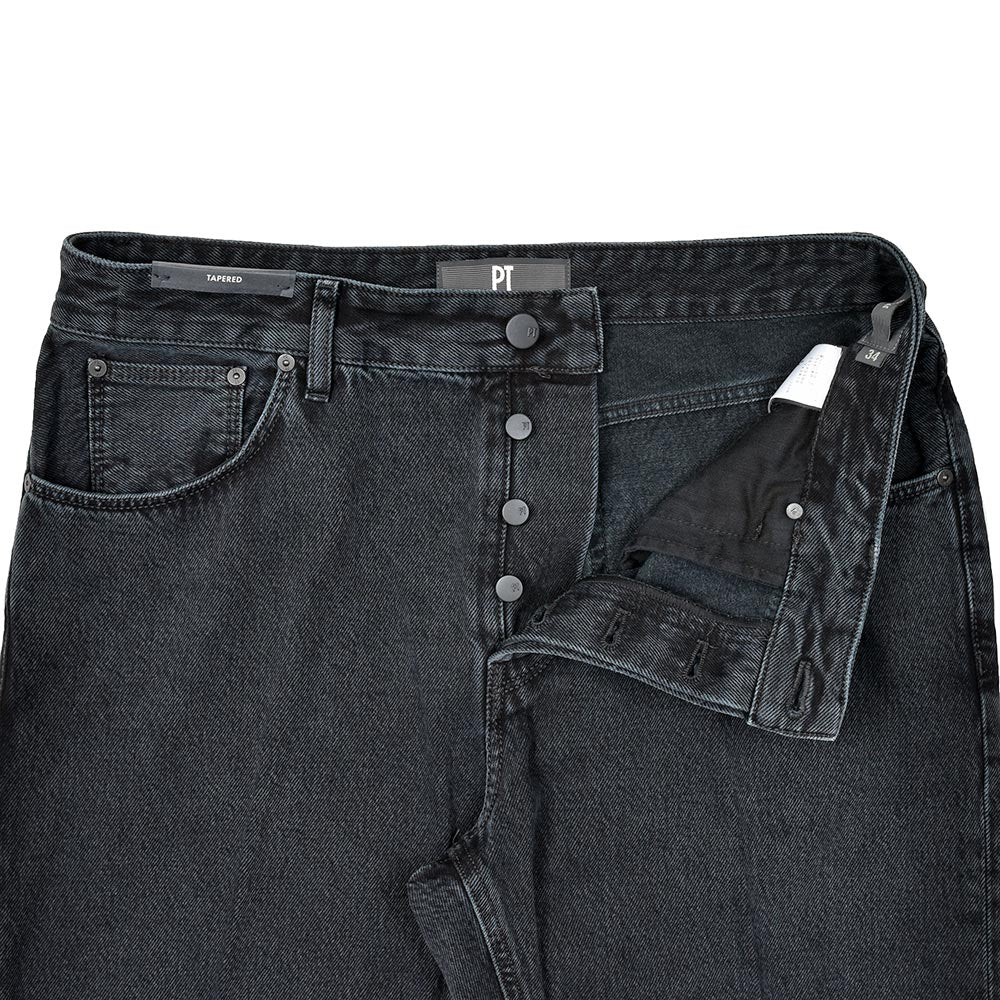 PT TORINO DENIM ピーティートリノデニム コットン ウォッシュド ブラックデニムパンツ REGGAE/TAPERED FIT/TX3810