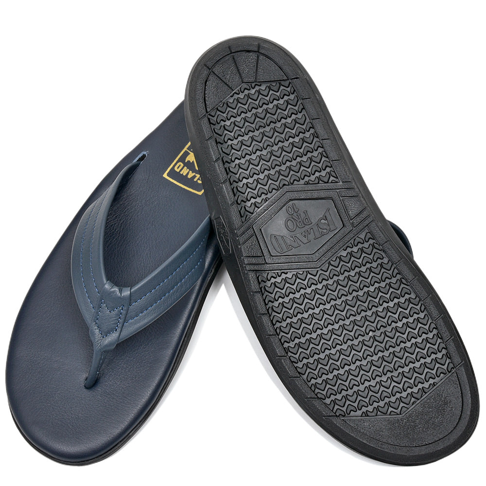 ISLAND SLIPPER アイランドスリッパ PB202 フルグレインレザー ブラックソール トング レザーサンダル