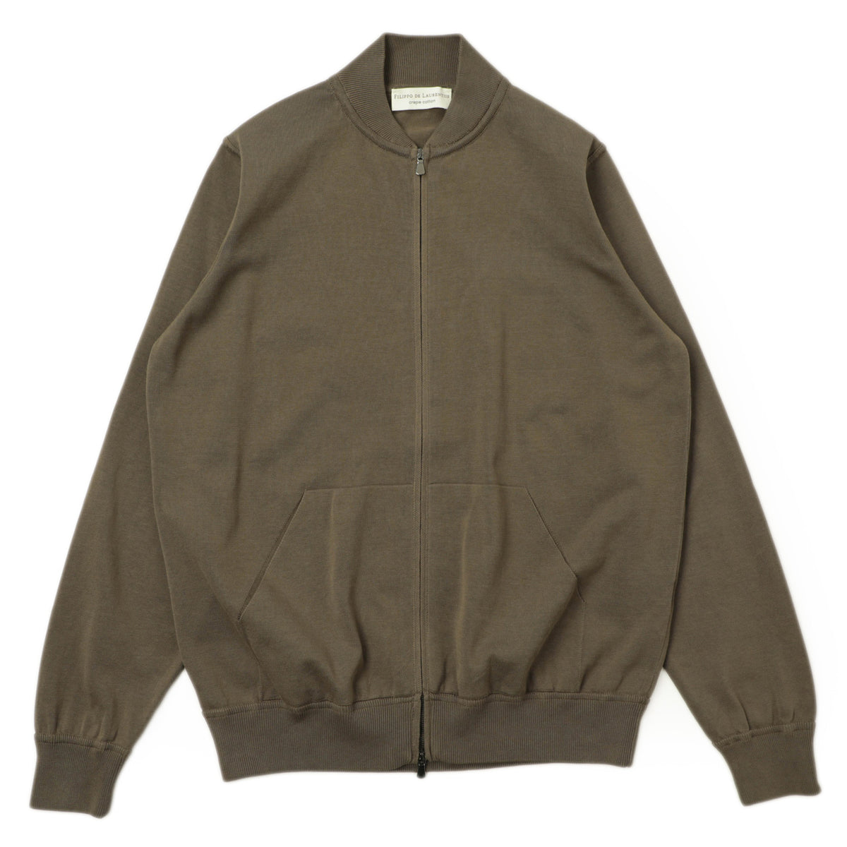 フィリッポ デ ローレンティス / コットン ボンバー ニットジャケット / CrepeCotton / 5110-BZ1ML2AT11 / カーキ