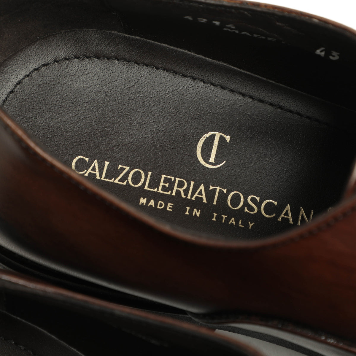 Calzoleria Toscana カルツォレリア トスカーナ ストレートチップ キャップトゥ 内羽根 レザー EXTRA LIGHT 4214-TINO ブラウン
