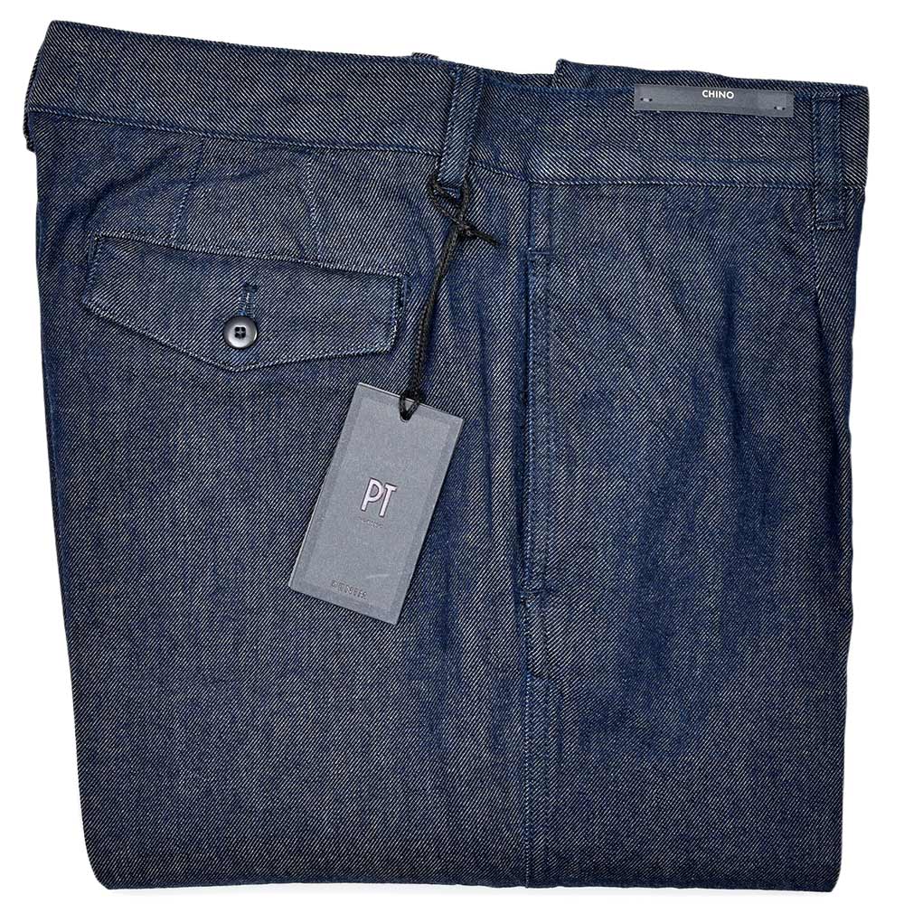 PT TORINO DENIM ピーティートリノデニム コットン ウォッシュド 1プリーツ デニムチノパンツ METAL/CHINO FIT/OA5220