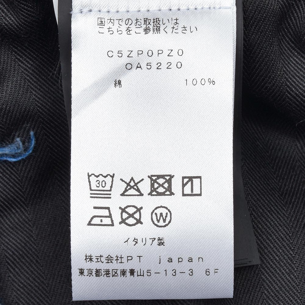 PT TORINO DENIM ピーティートリノデニム コットン ウォッシュド 1プリーツ デニムチノパンツ METAL/CHINO FIT/OA5220