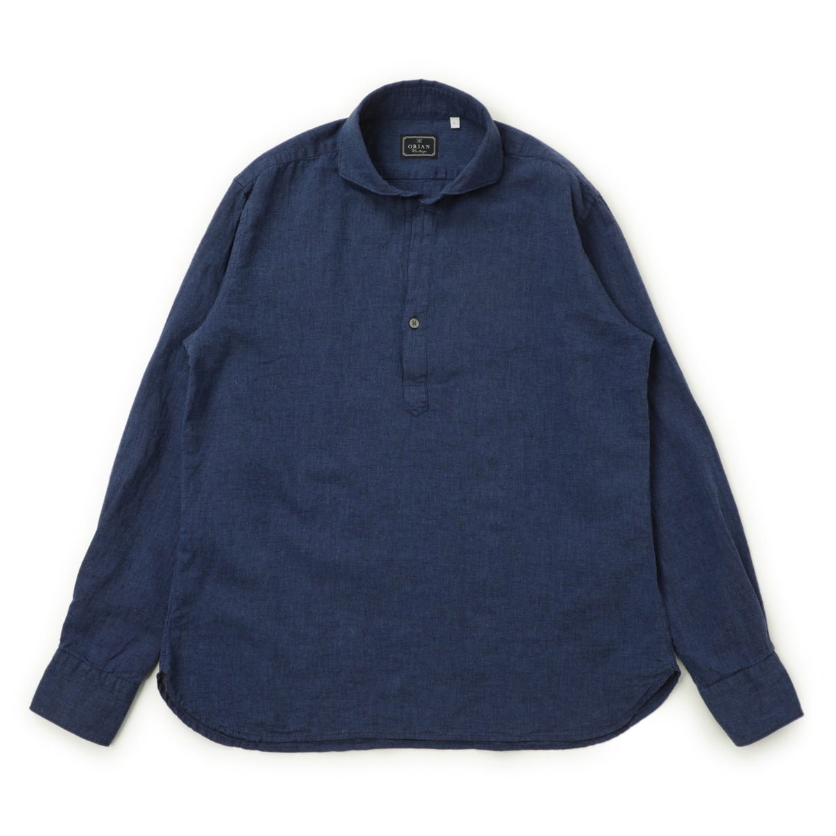 オリアン / ヴィンテージ / カプリシャツ 長袖 ワイドカラー / リネンコットン 製品洗い / SLIM FIT / KH30F / BLUE / ブルー