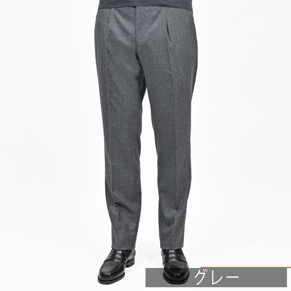 TAGLIATORE(タリアトーレ) ストレッチウールサキソニー1プリーツテーパードパンツ TAG11/550012