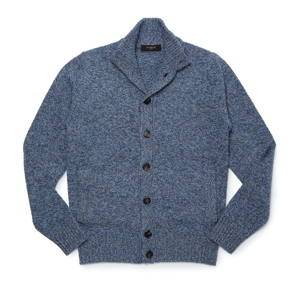 ザノーネ / メランジ ニット ブルゾン/CHIOTO(WOOL GEELONG)/810130 ZN233/Z4417/ブルー