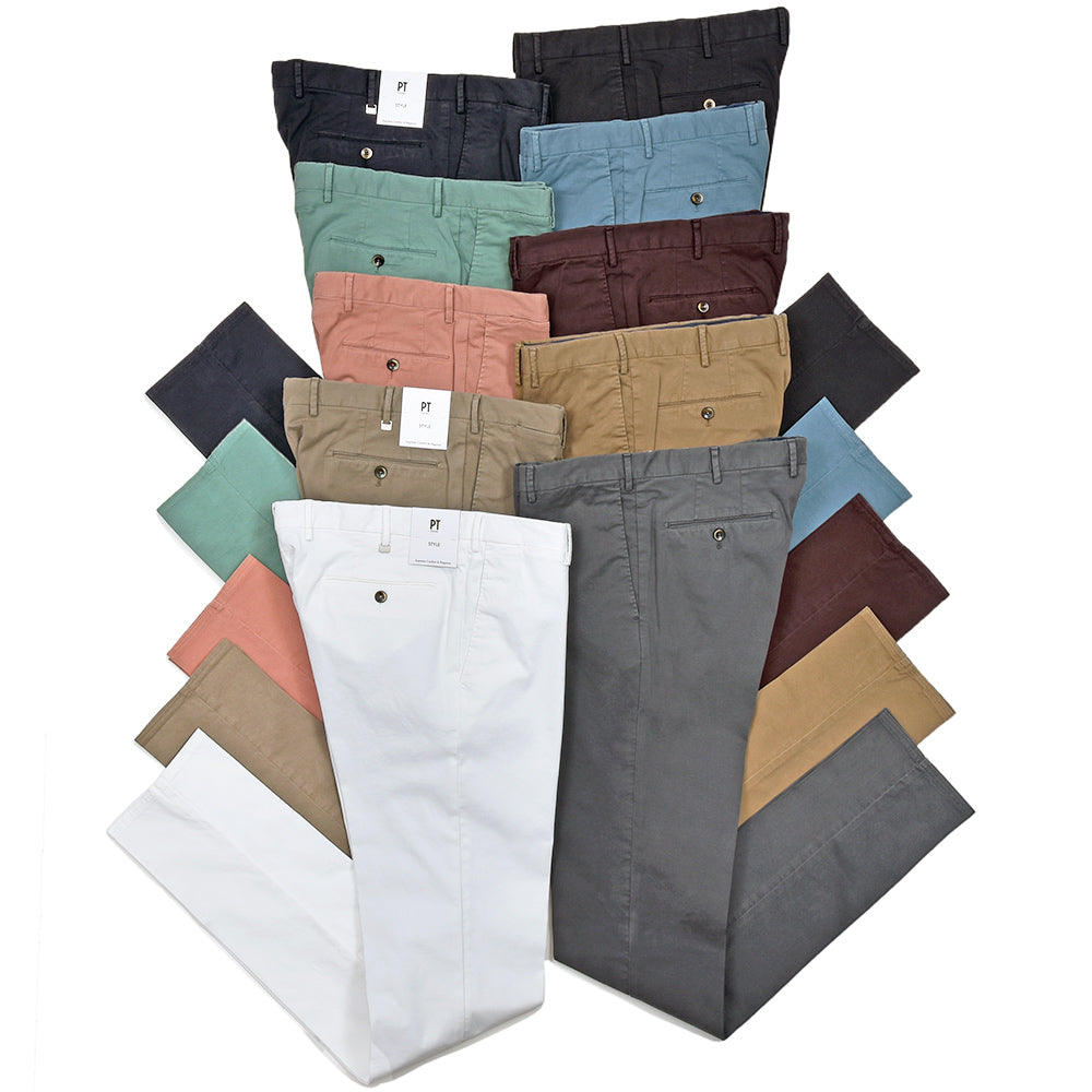 PT TORINO(ピーティー トリノ) 4シーズンストレッチコットン ノープリーツパンツ SUPERSLIM FIT/NK03